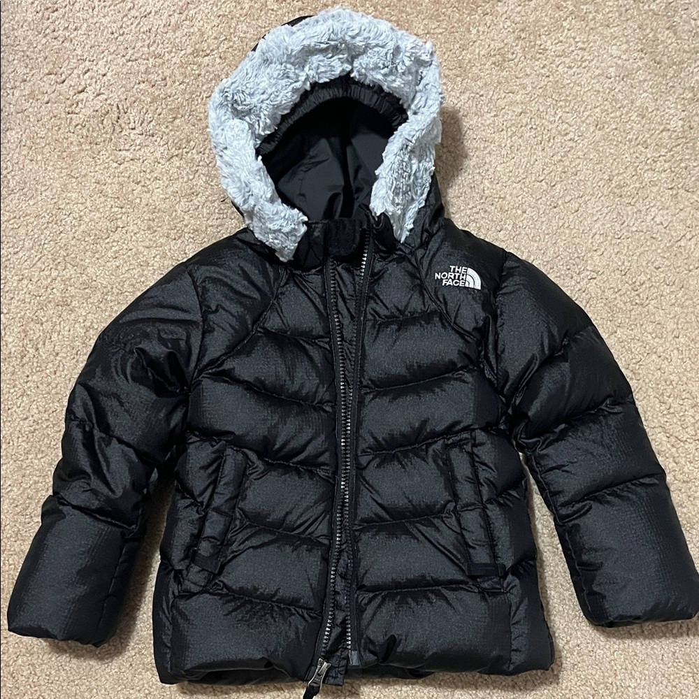 The North Face Black Coat with Soft Gray Hood